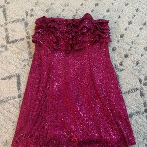 Sparkling Pink Ruffled Free people dress